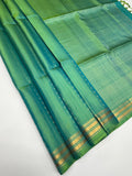 VSF1192 - bluish green color body , pallu,blouse - Pure silk saree