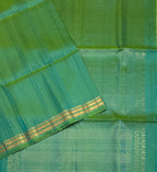 VSF1192 - bluish green color body , pallu,blouse - Pure silk saree