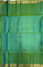 VSF1192 - bluish green color body , pallu,blouse - Pure silk saree
