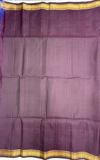 VSF1191 - dark purple color body , pallu,blouse - Pure silk saree
