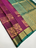 VSF1194 - purle color body , pastel blue color pallu,blouse - Pure silk saree
