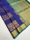 VSF1196 - ink blue color body , pastel blue color pallu,blouse - Pure silk saree