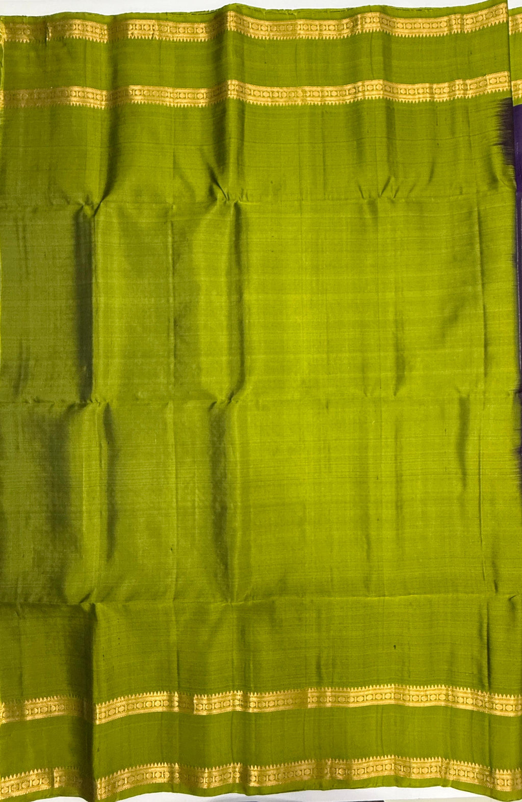 VSF1199 - violet color body , leaf green color pallu,blouse - Pure silk saree