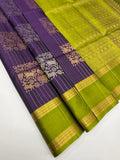 VSF1199 - violet color body , leaf green color pallu,blouse - Pure silk saree