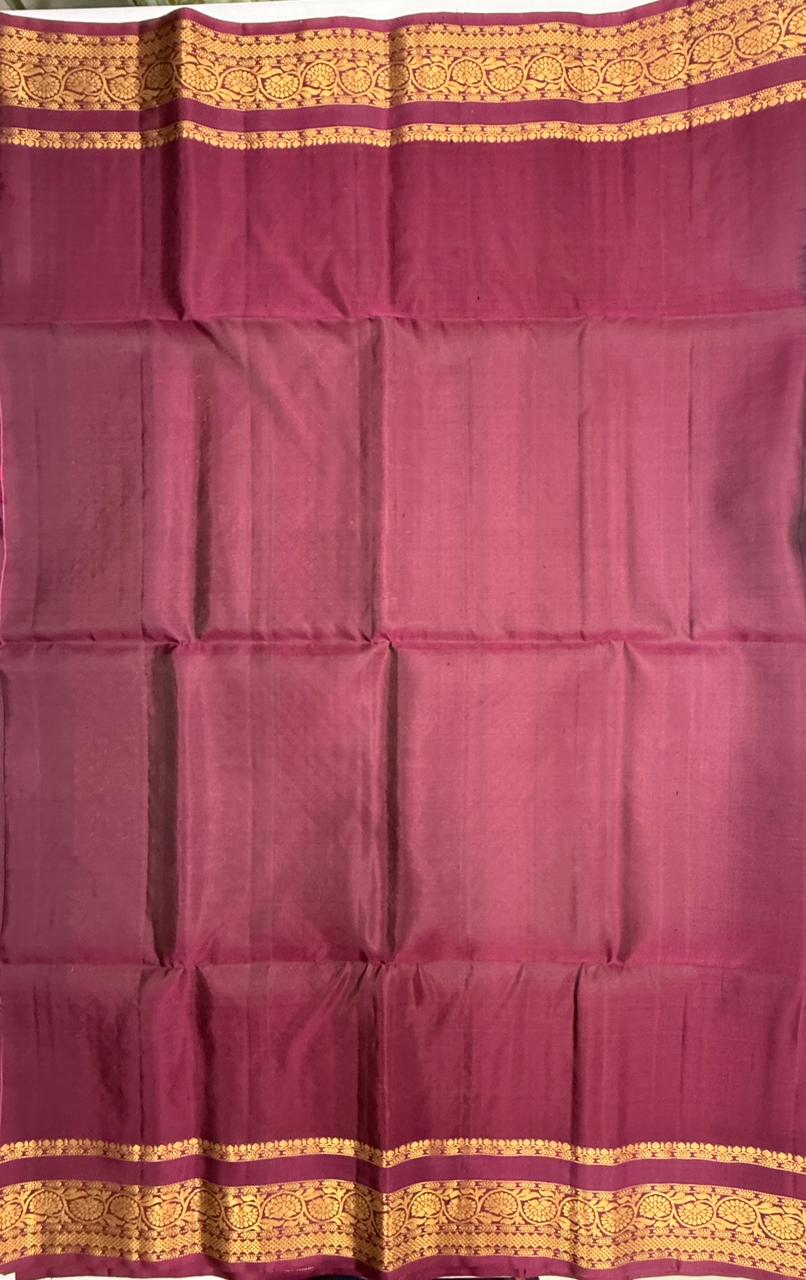 VSF1201 - blue color body , purple color pallu,blouse - Pure silk saree