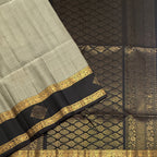 VSF1202 - grey color body , brown color pallu,blouse - Pure silk saree