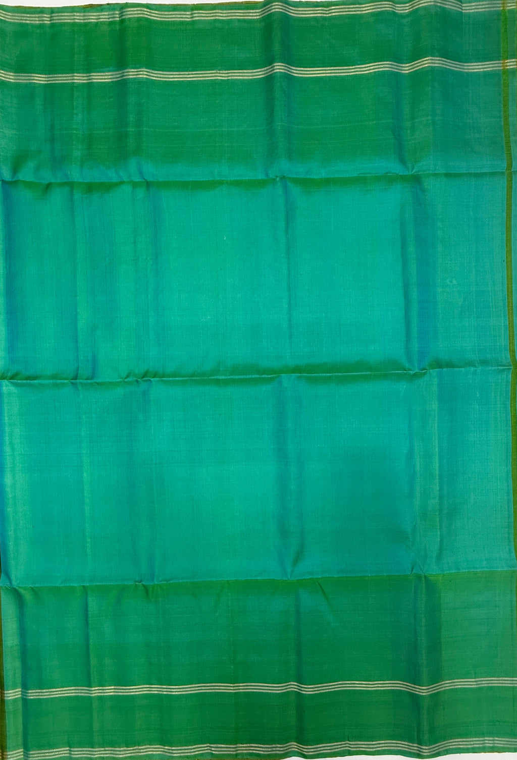 VSF1208 - mehandi green color body , bluish green color pallu,blouse - Pure silk saree