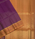VSF1210 - dark purple color body , peach with black color pallu,blouse - Pure silk saree