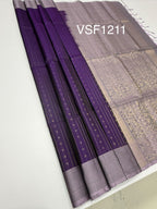 VSF1211 - violet color body , pastel lavender color pallu,blouse - Pure silk saree