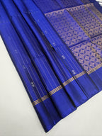 VSF1212 - ink blue color body , pallu,blouse - Pure silk saree