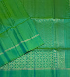 VSF1213 - bluish green color body , pallu,blouse - Pure silk saree