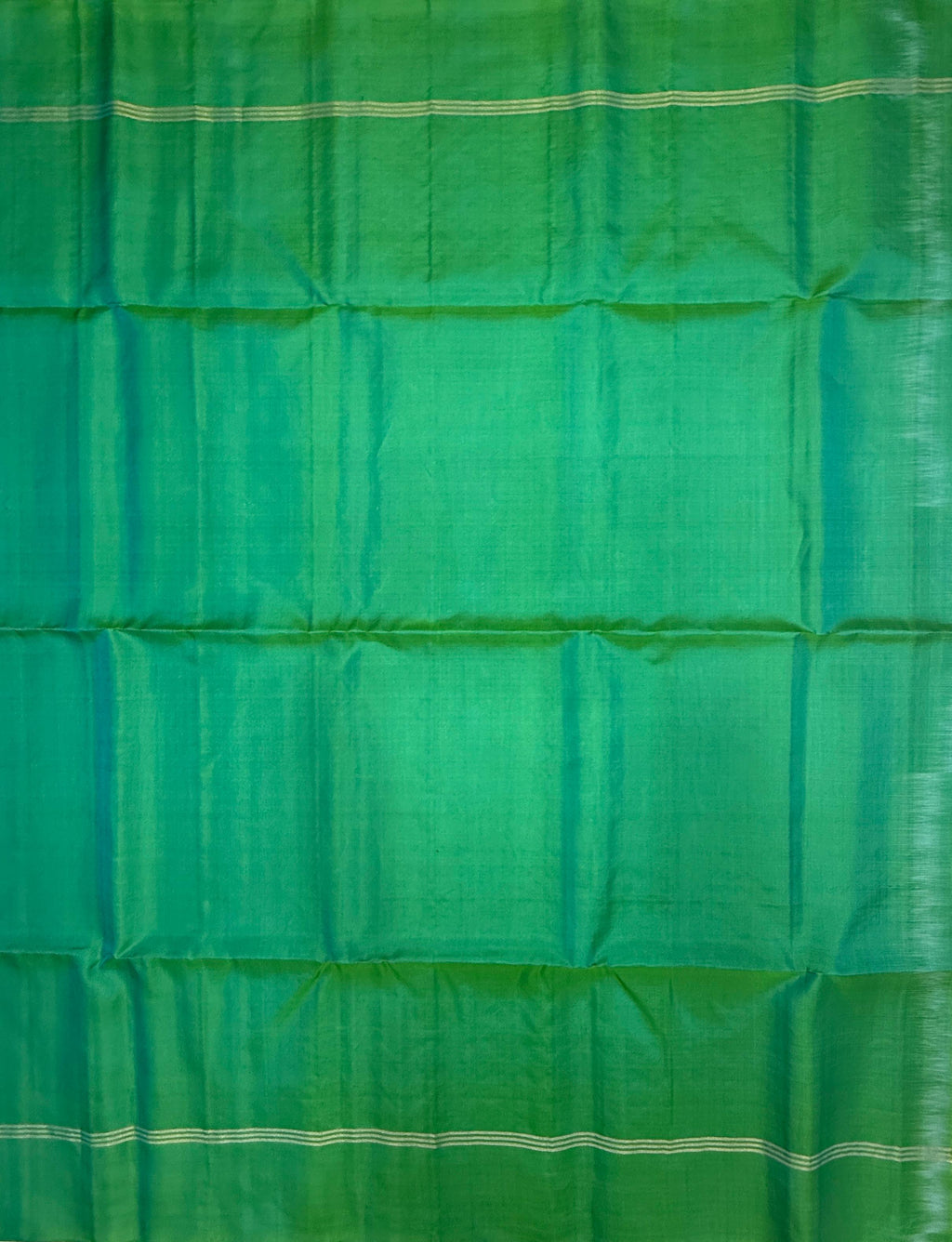VSF1213 - bluish green color body , pallu,blouse - Pure silk saree