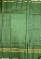 VSF1216 - grey with green color body , dark green color pallu,blouse - Pure silk saree