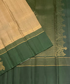 VSF1217 - grey with green color body , dark green color pallu,blouse - Pure silk saree