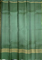 VSF1217 - grey with green color body , dark green color pallu,blouse - Pure silk saree