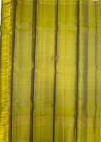 VSF1218 - peacock blue color body , oliove with violet color pallu,blouse - Pure silk saree
