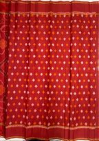 VSF1222 - light peach with red color body , red color pallu,blouse - Pure silk saree