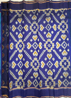 VSF1224 - peacock blue color body , navy blue color pallu,blouse - Pure silk saree