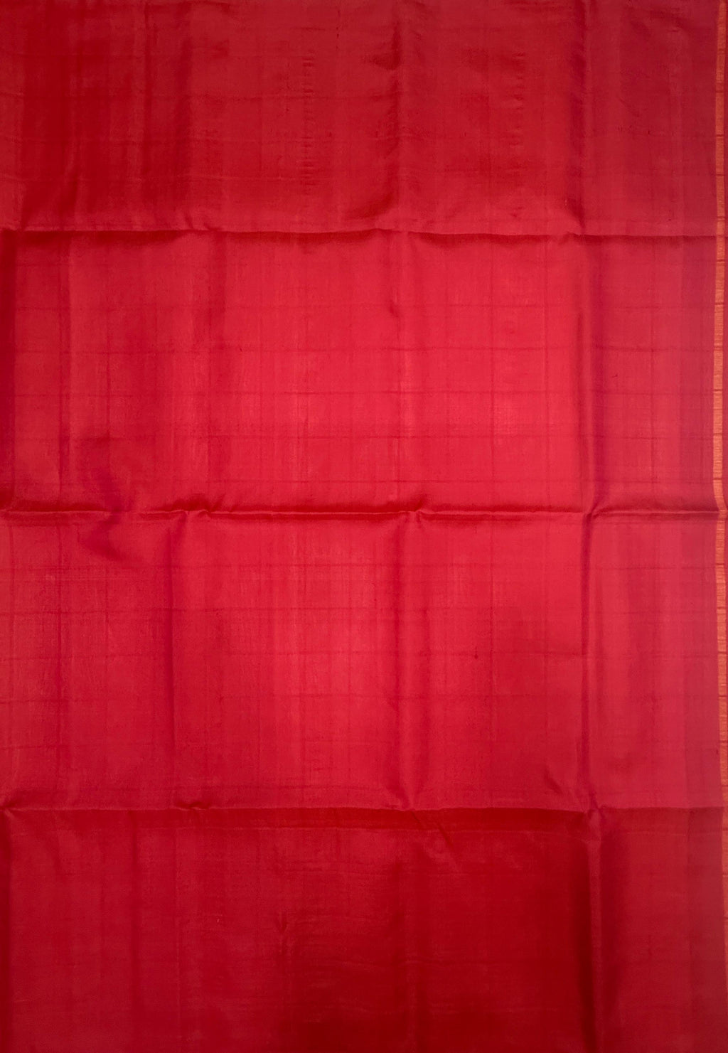 VSF1225 - peach color body , red color pallu,blouse - Pure silk saree