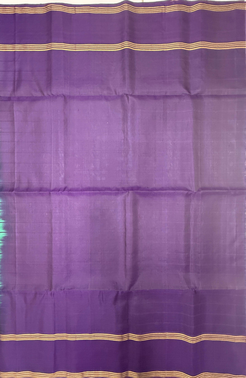 VSF1226 - pastel green color body , violet color pallu,blouse - Pure silk saree