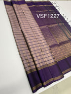 VSF1227 - light lavender color body , violet color pallu,blouse - Pure silk saree