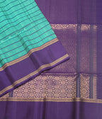 VSF1226 - pastel green color body , violet color pallu,blouse - Pure silk saree