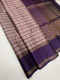 VSF1227 - light lavender color body , violet color pallu,blouse - Pure silk saree