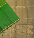 VSF1236 - leaf green color body , dark beige color pallu,blouse - Pure silk saree