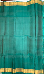 VSF1238 - peacock green color body , pallu,blouse - Pure silk saree