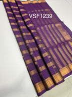 VSF1239 - violet color body , pallu,blouse - Pure silk saree