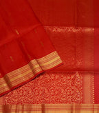 VSF1240 - red color body , pallu,blouse - Pure silk saree
