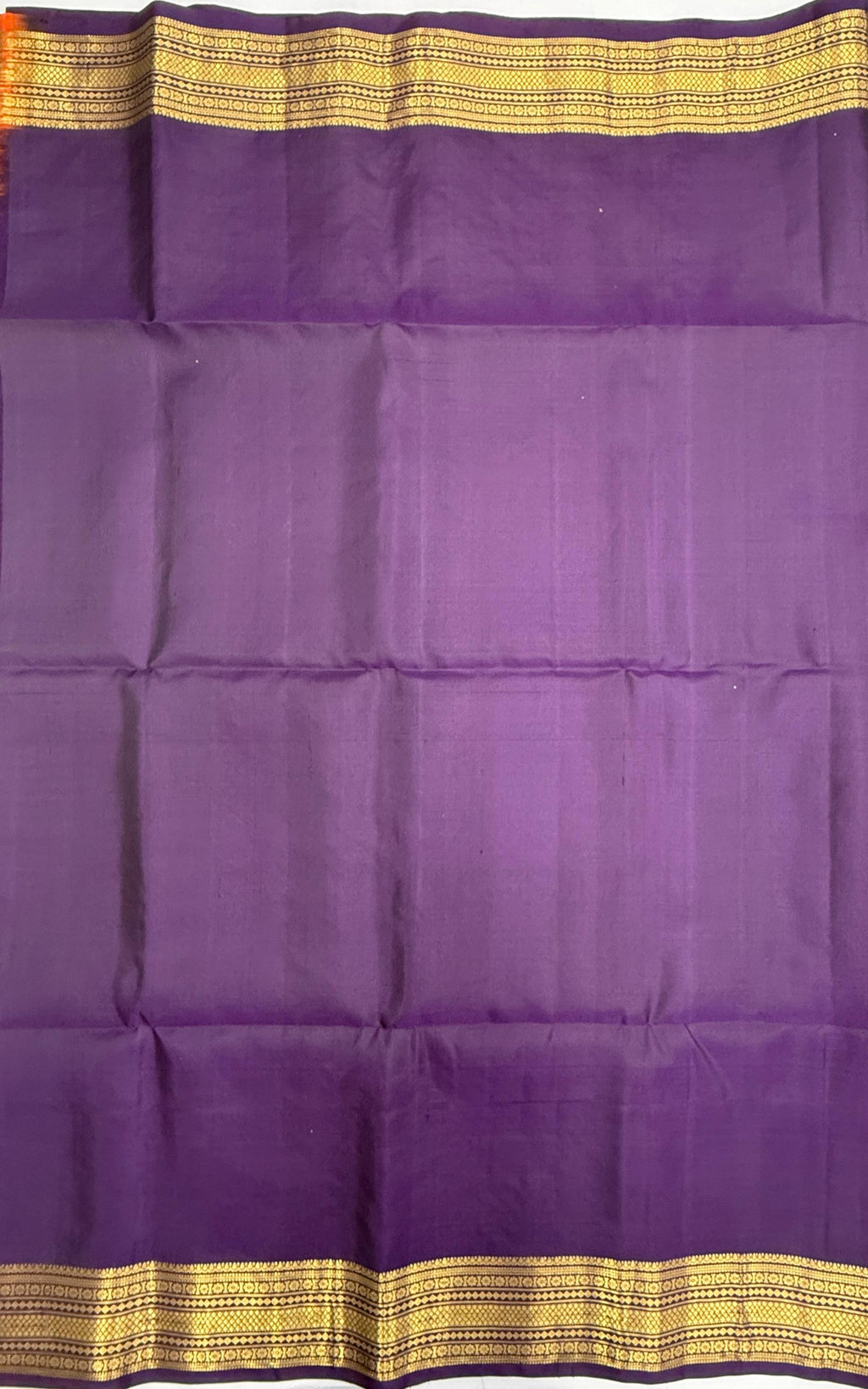VSF1241 - dark violet color body , pallu,blouse - Pure silk saree