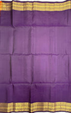 VSF1241 - dark violet color body , pallu,blouse - Pure silk saree