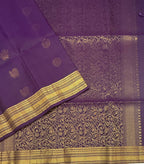 VSF1241 - dark violet color body , pallu,blouse - Pure silk saree