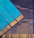 VSF1243 - blue color body , navy blue color pallu,blouse - Pure silk saree