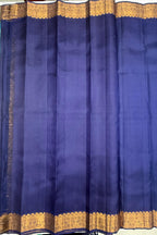 VSF1243 - blue color body , navy blue color pallu,blouse - Pure silk saree