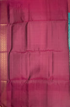 VSA678 - blue color body , dark purple color pallu , blouse pure silk saree