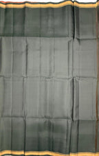 VSA681 - rust orange color body , dark green color pallu , blouse pure silk saree