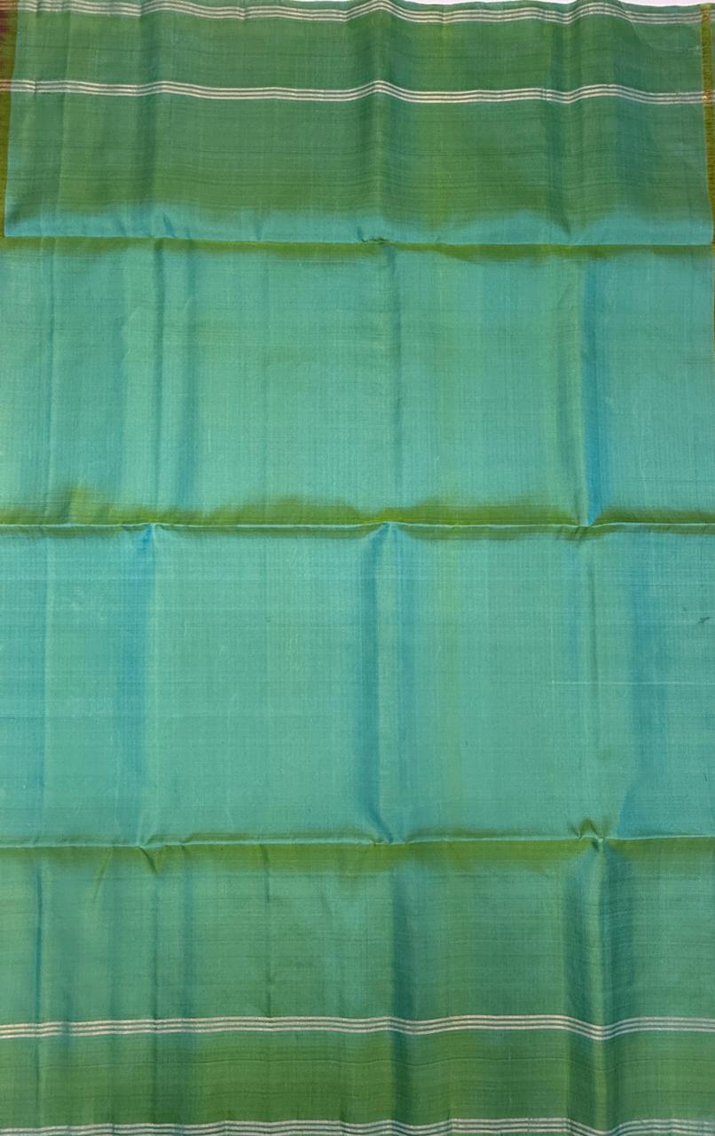 VSBL422 - purple color body , dual green color pallu , blouse - Pure silk saree