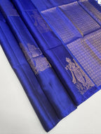 VSBP113 - blue color body , pallu,blouse - Pure silk saree