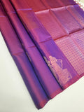 VSBP114 - blue with red color body , pallu,blouse - Pure silk saree