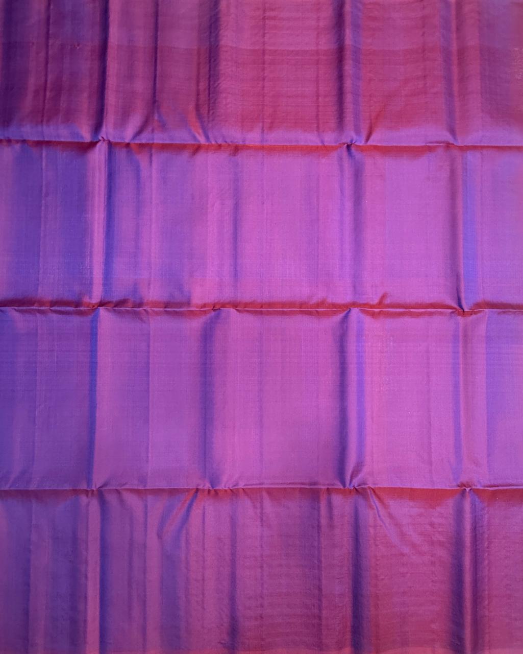 VSBP114 - blue with red color body , pallu,blouse - Pure silk saree