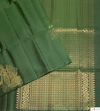 VSBP115 - dark green color body , pallu,blouse - Pure silk saree
