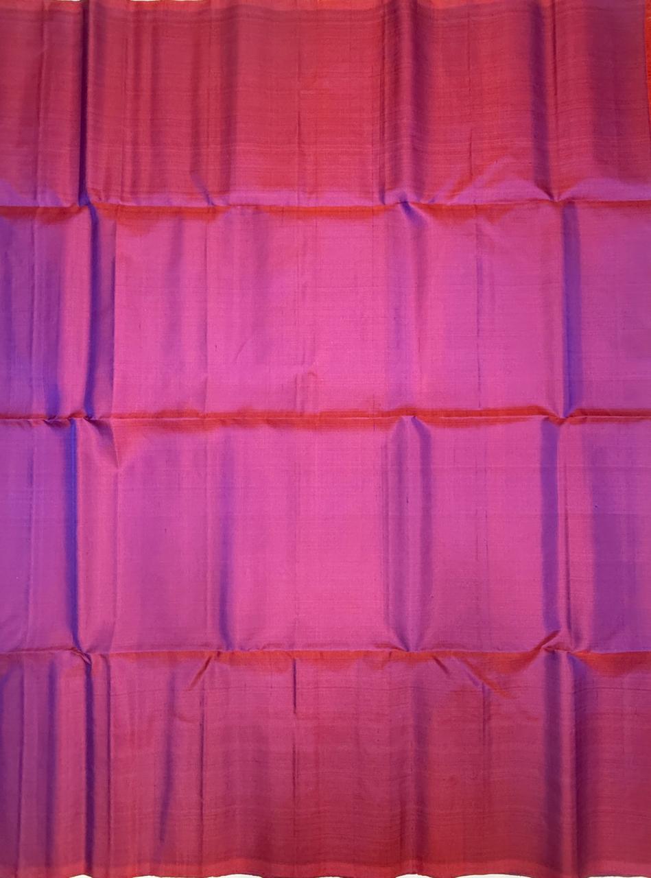 VSBP116 - blue with red color body , pallu,blouse - Pure silk saree