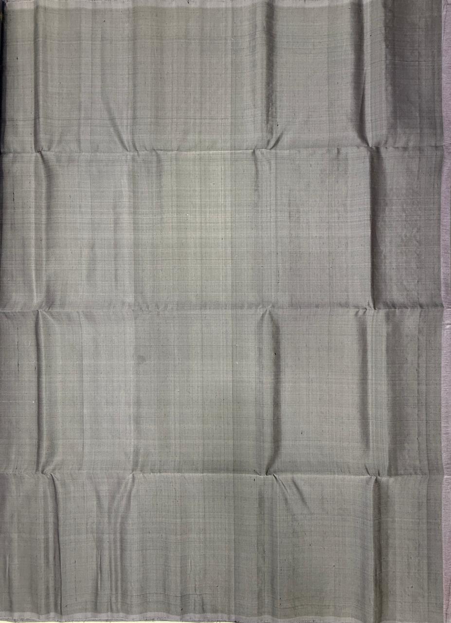 VST319 - lavender color body , pallu , blouse - Pure silk saree