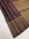 VST321 - dark purple color body , pallu , blouse - Pure silk saree