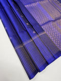 VST322 - royal blue color body , pallu , blouse - Pure silk saree