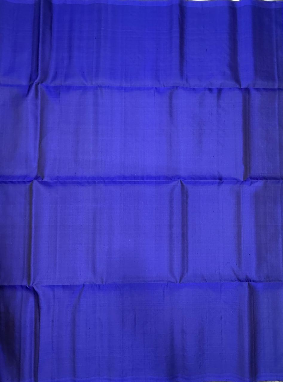 VST322 - royal blue color body , pallu , blouse - Pure silk saree