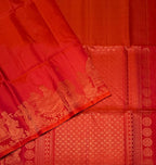 VST323 - pinkish orange color body , pallu , blouse - Pure silk saree