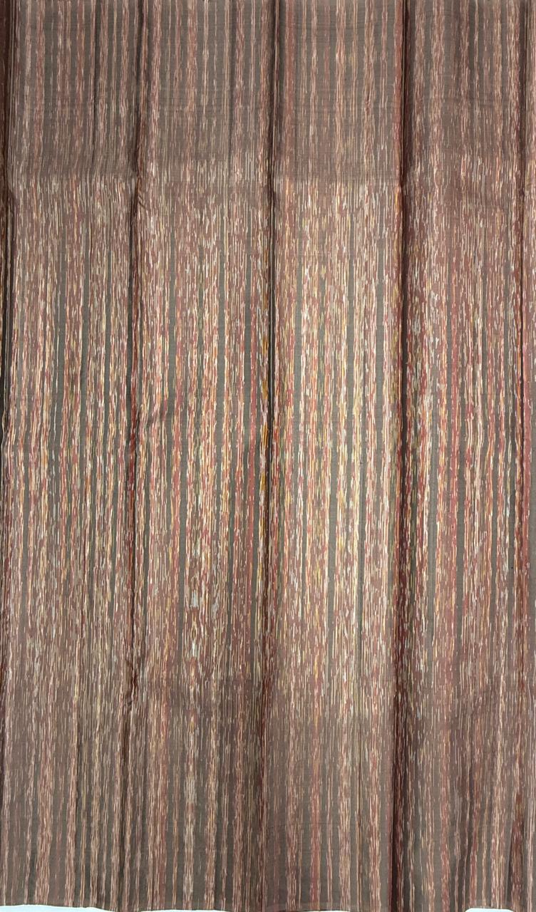 VSBL432 - chocolate brown color body , multi color pallu , blouse - Pure silk saree